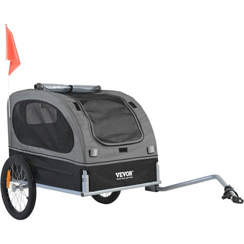 VEVOR Dog Bike Trailer, Supports up to 88 lbs, Pet Cart Bicycle Carrier, Easy Folding Frame with Quick Release Wheels, Universal Bicycle Coupler, Refl