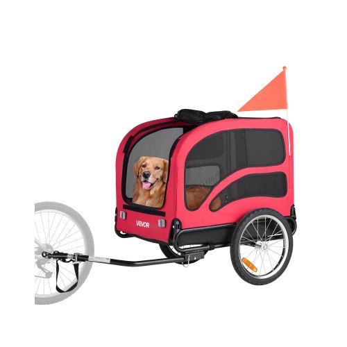 VEVOR Dog Bike Trailer, Supports up to 100 lbs, Pet Cart Bicycle Carrier for Small & Large Dogs, Easy Folding Frame with Quick Release Wheel, Universa