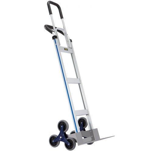 VEVOR Stair Climbing Cart, 249.5 kg Load Capacity, Aluminum Hand Truck Dolly with Dual Handles, Integrated Frame & Nonslip Rubber Wheels, Multipurpose