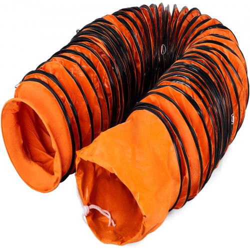 VEVOR 7.6 M-25 FT PVC Flexible Duct Hosing with S Hook and Steel Support Coils for 203 MM-8 Inch Diameter Exhaust Fan