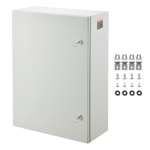 VEVOR Steel Electrical Box, 27.6 x 19.7 x 9.8 in, Cold Rolled Steel Electrical Enclosure Box, Wall-Mounted Outdoor Electronic Equipment Enclosure with