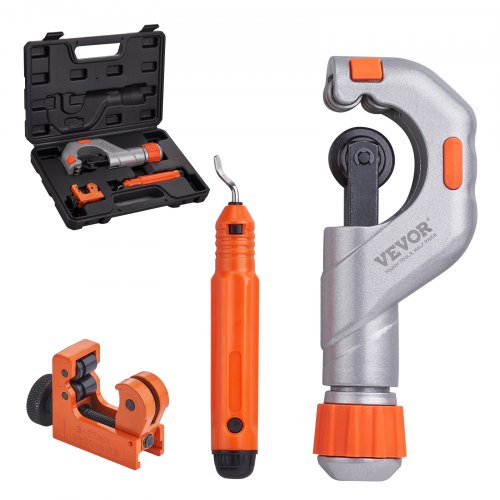 VEVOR 3PCS Tubing Cutter Set, 3-16"-2" O.D. Copper Pipe Cutter, 1-8"-7-8" O.D. Mini Tube Cutter and Deburring Tool, Heavy Duty Pipe Cutter Set for Cop