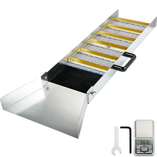 VEVOR Aluminum Alloy Sluice Box, Compact 36\" Mini Sluice Boxes for Gold, Lightweight Gold Sluice Equipment, Portable Sluice Boxes with Miner\'s Moss,