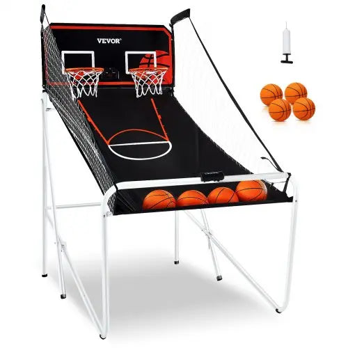 VEVOR Foldable Basketball Arcade Game, 2 Player Indoor Basketball Game, Home Dual Shot Sport with 4 Balls, 8 Game Modes, Electronic Scoreboard, and In Matron Inn