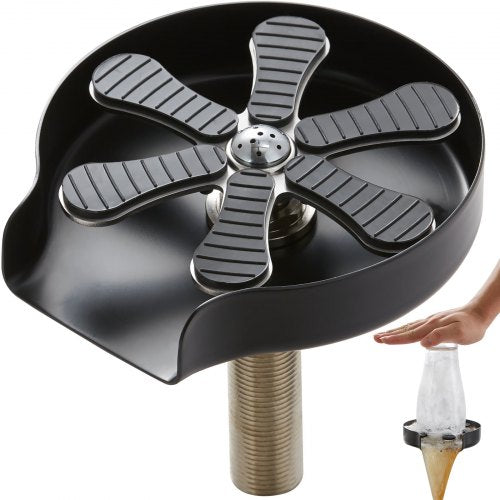 VEVOR Glass Rinser, 10 Powerful Spraying Jets 360° Rotating Cup Rinser for Sink, 304 Stainless Steel Faucet Cup Washer & Silicone Nonslip Pad for Baby