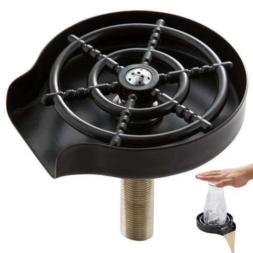VEVOR Glass Rinser, 10 Powerful Spraying Jets 360° Rotating Cup Rinser for Sink, 304 Stainless Steel Faucet Cup Washer with ABS Cup Holder for Baby Bo