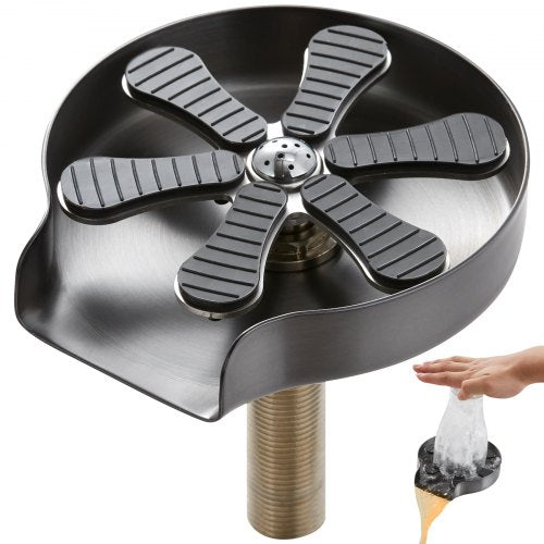 VEVOR Glass Rinser, 10 Powerful Spraying Jets 360° Rotating Cup Rinser for Sink, 304 Stainless Steel Faucet Cup Washer & Silicone Nonslip Pad for Baby