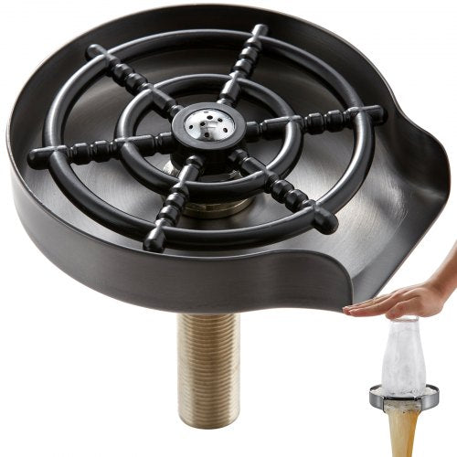 VEVOR Glass Rinser, 10 Powerful Spraying Jets 360° Rotating Cup Rinser for Sink, 304 Stainless Steel Faucet Cup Washer with ABS Cup Holder for Baby Bo