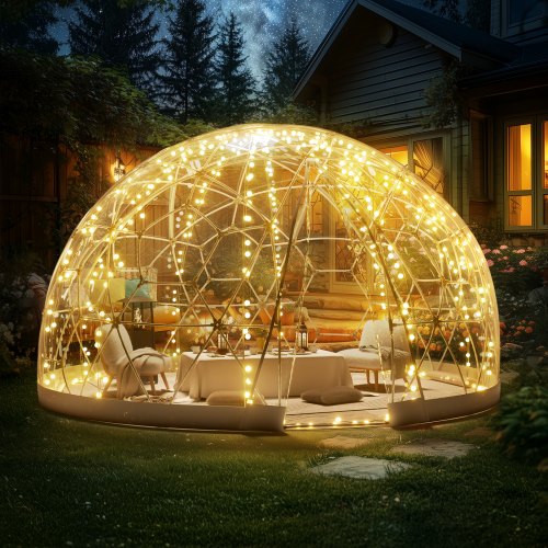 VEVOR 365.8 cm Dome Bubble Tent Outdoor House Camping Shelter w- Transparent Window