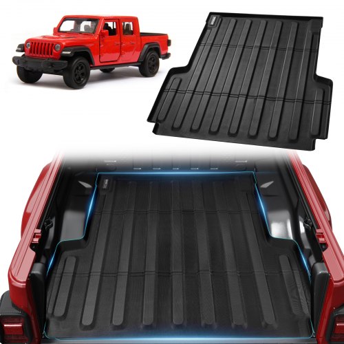 VEVOR Truck Bed Mat, Compatible with 2020-2024 JEEP Gladiator, TPE Truck Bed Liner Mat Fits for 5 FT Bed, Thick and Heavy-Duty Bed Mat Car Accessories