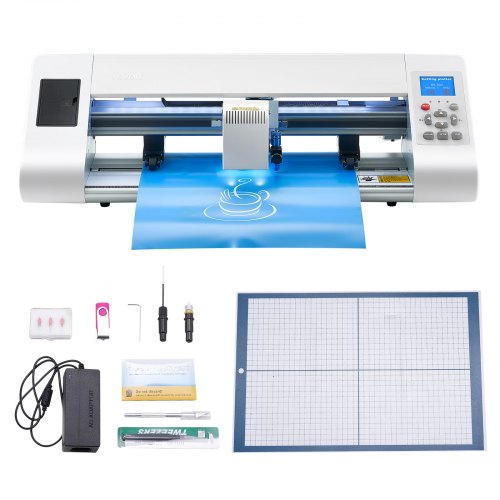 VEVOR Cutting Machine, Automatic Edge Detection Vinyl Cutter Machine with Design Software and Materials, Compatible with Multiple File Formats, for Cr
