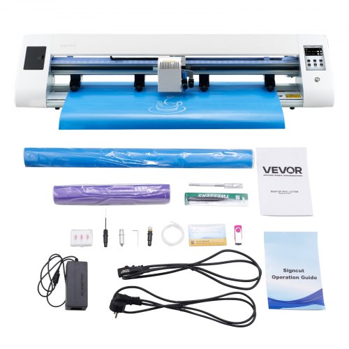 VEVOR Cutting Machine, Automatic Edge Detection Vinyl Cutter Machine with Two Types of Blades, Design Software and Materials, Compatible with Multiple