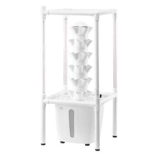 VEVOR Hydroponic Growing System with Grow Light, 30 Pods Vertical 6 Tiers Hydroponic Tower, Home Hydronic Garden with Water Pump, Plants Germination K