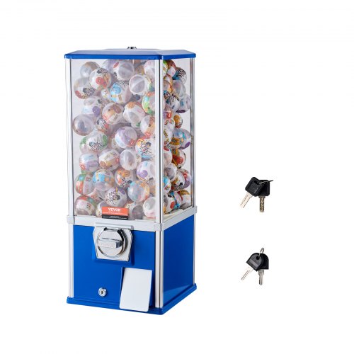VEVOR Gumball Machine for Kids, 25" Height Home Vending Machine, PS Bouncy Balls Dispenser, Hold 230 Capsule Toys, Rectangle Bubble Gum Machine for Ga