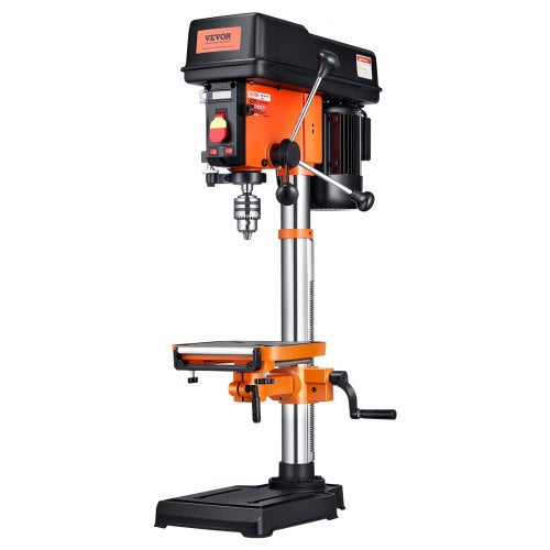 VEVOR 12 in Benchtop Drill Press, 5 Amp 120V, Variable Speed Cast Iron Bench Drill Press, 12 in Swing Distance 0-45° Tiltling Worktable with Laser Wor