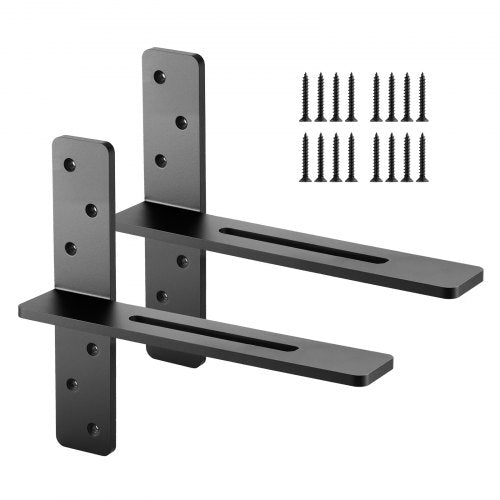 VEVOR T Shelf Brackets 2 Pcs, 200 lbs-90 kg Weight Capacity, 14x2.89x12 in - 355.6x73.5x304.8 mm, Solid Steel Heavy Duty Brackets for Shelves, Counter