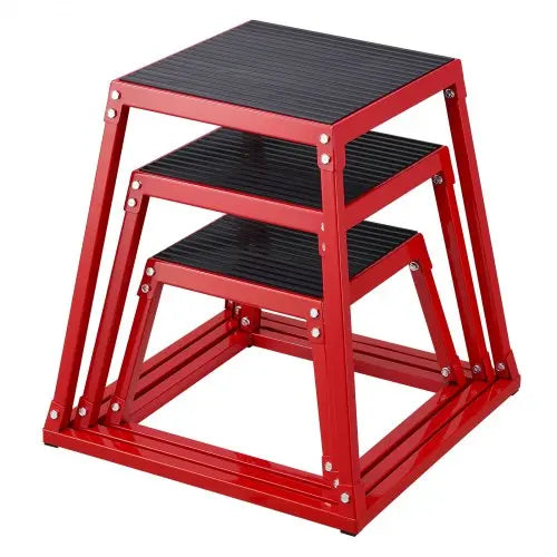 VEVOR Plyometric Jump Boxes, 12/18/24 Inch Plyo Box, Platform and Jumping Agility Box, Anti-Slip Fitness Exercise Step Up Box Set for Home Gym Trainin Matron Inn