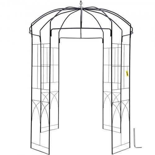 VEVOR Birdcage Shape Garden Arbor, 9\' High x 6.6\' Wide, Heavy Duty Wrought Iron Arbor, Wedding Arch Trellis for Climbing Vines in Outdoor Garden, La
