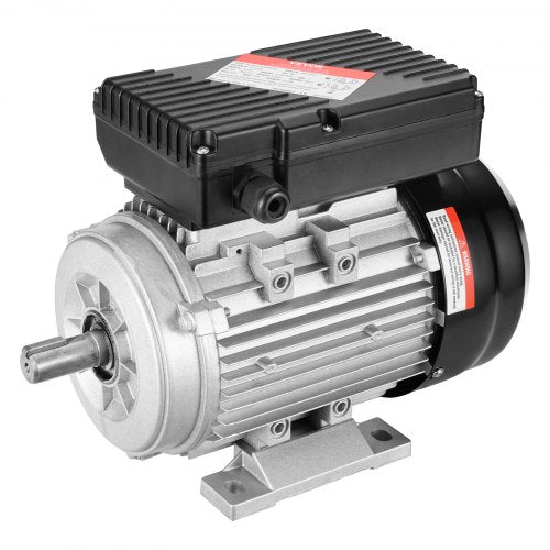 VEVOR 0.75KW Electric Motor 1400 rpm, AC 220~240V 5.45A, 80, B3 Frame, Air Compressor Motor Single Phase, 19mm Keyed Shaft, CW-CCW Rotation for Agricu