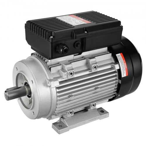 VEVOR 1.5KW Electric Motor 1400 rpm, AC 220~240V 9.85A, 90L, B34 Frame, Air Compressor Motor Single Phase, 24mm Keyed Shaft, CW-CCW Rotation for Agric
