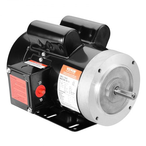 VEVOR 1.5HP Electric Motor 1725 rpm, AC 115V-230V, 56C Frame, Air Compressor Motor Single Phase, 5-8" Keyed Shaft, CW-CCW Rotation for Agricultural Ma