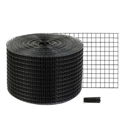 VEVOR 8 inch x 100ft Solar Panel Bird Guard, Critter Guard Roll Kit with Rust-proof PVC Coating, Solar Panel Guard with 50pcs Tire Wires, 1-2 inch Wir