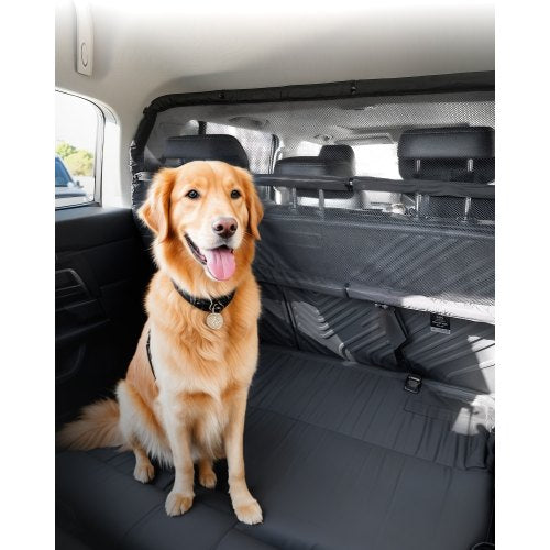 VEVOR Dog Car Barrier, 46" Wide Car Divider for Cargo Area, Vehicle Pet Barrier with See Through Net Mesh, Universal-Fit Dog Car Barrier for Small-Siz