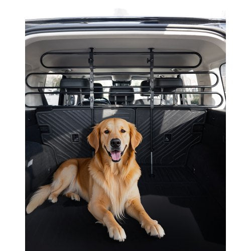 VEVOR Dog Car Barrier, Adjustable Universal-Fit Vehicle Pet Barrier for Cars, Trucks and SUVs, Easy to Install Dog Car Gate - Strong Metal Tubing Gate