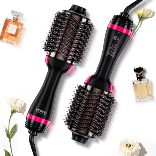 VEVOR Hair Blow Dryer Brush, 4 in 1 Ionic Hair Dryer Styler and Volumizer with Electroplated Titanium & 2.95" Ceramic Coating Oval Barrel, 3-Temp Hot