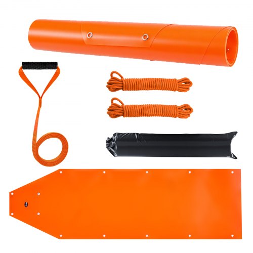 VEVOR Deer Drag Sled, 72.8 x 22.8 in, 550lbs Heavy Duty Yard Utility Sled, Tear-Resistant PE Drag Glider Mat with Ropes & Handle, Thickened Game Haule