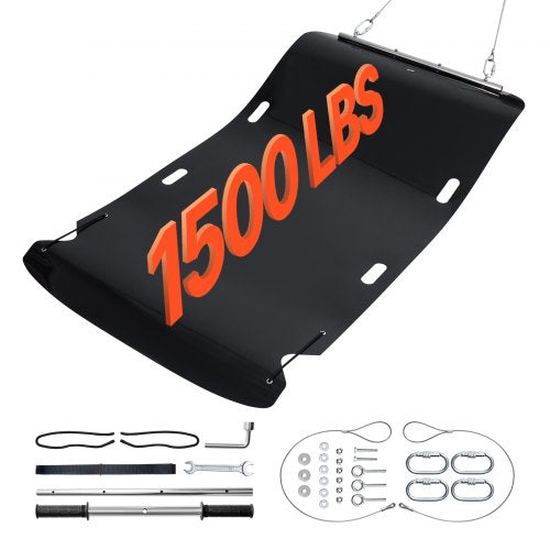 VEVOR Yard Drag Sled, 90 x 46 in, 1500lbs Heavy Duty Utility Sled, HDPE Drag Glider with Ropes & Pull Cables, Hand & Vehicle Use Game Hauler for Firew