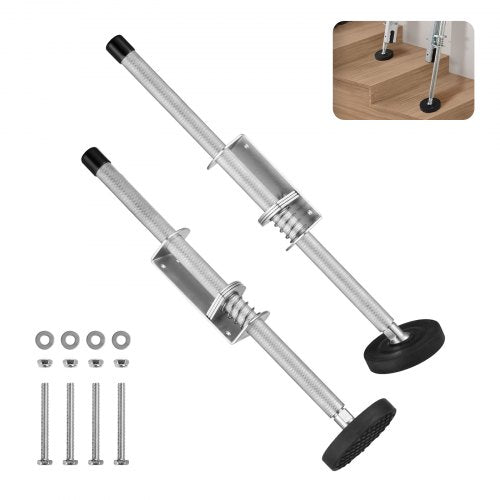 VEVOR Ladder Levler, 20 inch Steel 550lbs Load Ladder Leveling Tool, Pitch Hopper, Stair Ladder Stabilizer with Storage, Easy to Use for All Surfaces,