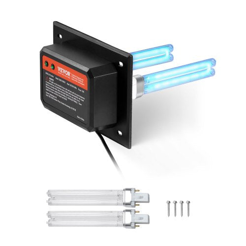 VEVOR HVAC Air Purifier Whole House, 18W 7inch, UV UVC Light in Duct for Ac (Air Conditioning) Duct, Air Scrubber with 2 Replacement Bulb, HVAC UV lig