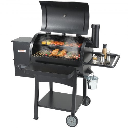 VEVOR 53 inch Portable Charcoal Grill, Propane Gas Grills with Cover and Cart, Heavy Duty Iron BBQ Grill, Mini Tabletop Smoker for Outdoor Cooking, Ba