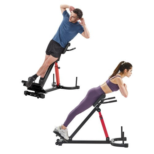 VEVOR Roman Chair Hyperextension Bench, 350 lbs Adjustable Extension Machine, Multi-Function Exercise Equipment for Glute, Hamstring, Lower Back, and