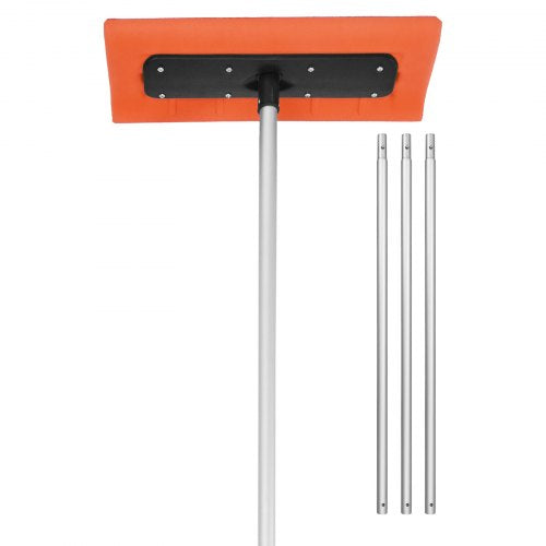 VEVOR Snow Roof Rake, 45cm Foam Blade, 2.25-5.62 m Adjustable Roof Snow Scraper, Extension Tubes & Non-Slip Handle, Lightweight Snows Removal Tool for