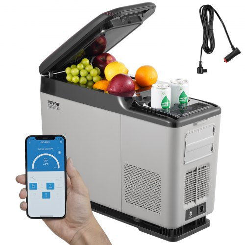 VEVOR Car Refrigerator, 12 Volt Car Armrest Refrigerator Fridge, 15 L Single Zone Portable Freezer, -4℉-68℉ Adjustable Range, 12-24V DC and 100-240V A