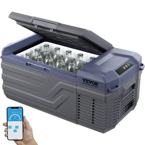 VEVOR Car Refrigerator, 12 Volt Car Refrigerator Fridge, 15 L Single Zone Portable Freezer, -4℉-68℉ Adjustable Range, 12-24V DC and 100-240V AC Compre