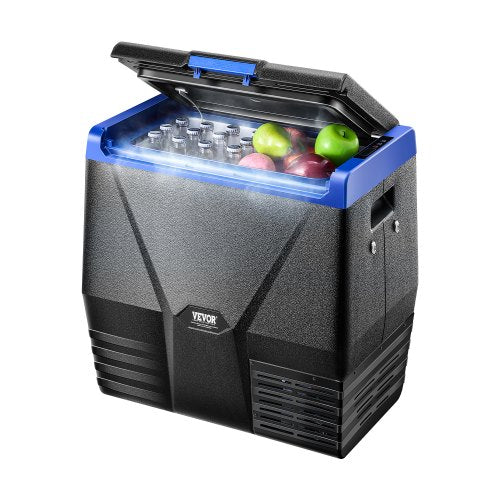 VEVOR Portable Car Refrigerator, 35L Car Refrigerator Fridge, 12V-24V-100-240V Single Zone Portable Freezer, -18℃ to 10℃ Adjustable Temperature, Compr