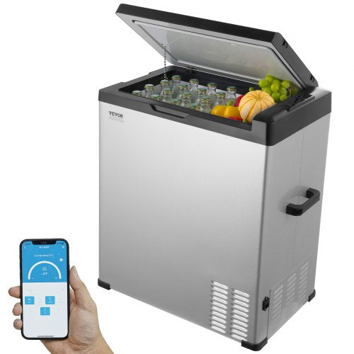 VEVOR Car Refrigerator, 12 Volt Car Refrigerator Fridge, 70 L Single Zone Portable Freezer, -4℉-68℉ Adjustable Range, 12-24V DC and 100-240V AC Compre