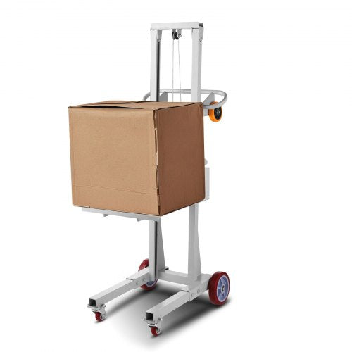 VEVOR Material Lift Winch Stacker, 400 lbs Capacity Pallet Truck Dolly, 51.1 in Max Lifting Height Manual Winch Stacker, Multifunctional Manual Pallet