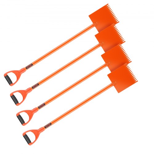 VEVOR Shingle Shovel 4 Pack, D-Grip Handle Shingle Roof Ripper, High Hardness 45# Steel & Lightweight Easy Tearing Off Roofing & Nails Tool, ideal for