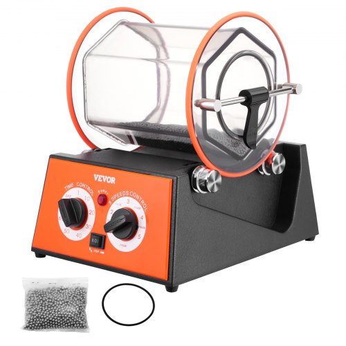 VEVOR Jewelry Polisher Tumbler, 11lbs-5kg Capacity Mini Rotary Tumbler Machine with 0-60 Minutes Timer, 5 Speeds Jewelry Rotary Finisher for Surface P