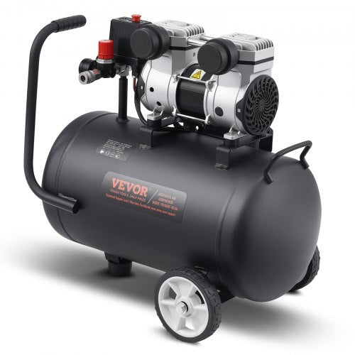 VEVOR Air Compressor, 30L Steel Tank, 1HP 2.2 CFM@90 PSI Oil Free Air Compressor & Max. 120PSI Pressure, 80dB Ultra Quiet Portable Compressor, for Aut