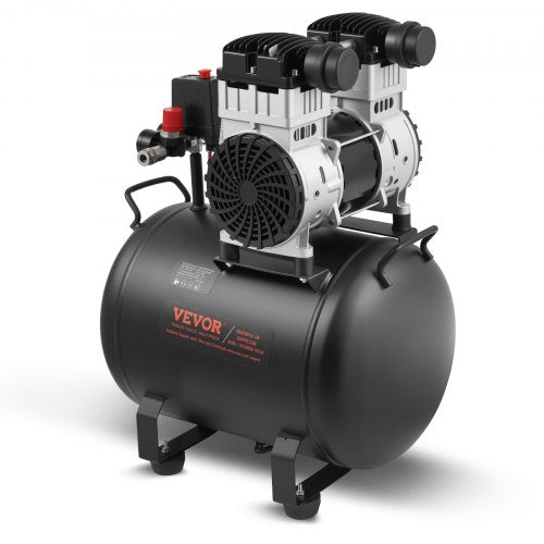 VEVOR Air Compressor, 10 Gallon Steel Tank, 2HP 5.3 CFM@90 PSI Oil Free Air Compressor & Max. 125PSI Pressure, 78dB Ultra Quiet Portable Compressor, f