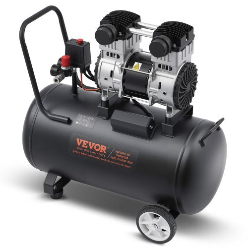 VEVOR Air Compressor, 60L Steel Tank, 2HP 5.3 CFM@90 PSI Oil Free Air Compressor & Max. 125PSI Pressure, 78dB Ultra Quiet Portable Compressor, for Aut