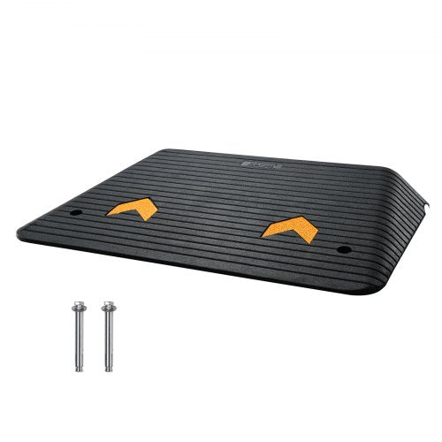 VEVOR Rubber Threshold Ramp, 4" Rise Wheelchair Ramp Doorway, Recycled Rubber Power Curb Ramp Rated 33069 Lbs Load Capacity, Non-Slip Textured Surface