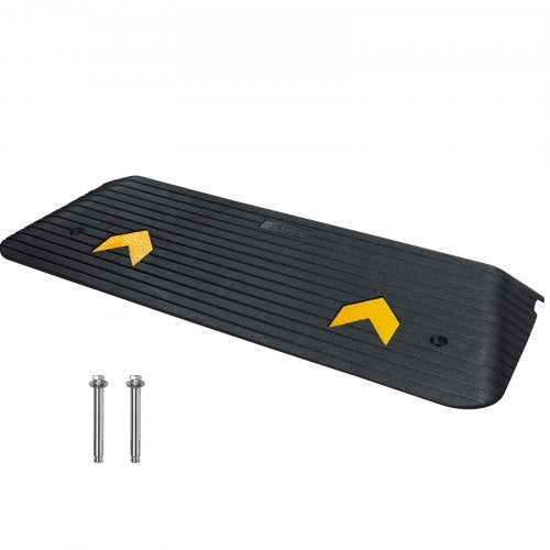 VEVOR Upgraded Rubber Threshold Ramp, 3.8 cm Rise Wheelchair Ramp Doorway, Natural Curb Ramp Rated 15 tons Load Capacity, Non-Slip Textured Surface Ru