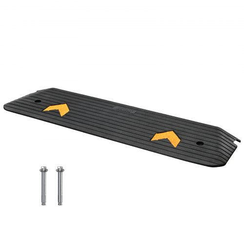VEVOR Upgraded Rubber Threshold Ramp, 1" Rise Wheelchair Ramp Doorway, Natural Curb Ramp Rated 33069 lbs Load Capacity, Non-Slip Textured Surface Rubb