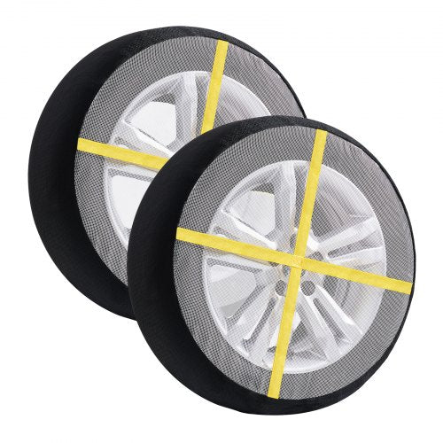 VEVOR Thickened Snow Socks for Tires, Full Coverage Tire Socks with Polyester Fiber, Snow Traction Tire Cover for Car, SUV, Pickup and Truck (Pack of